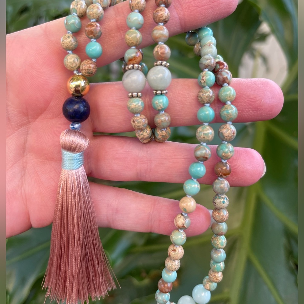 Imperial jasper mala gemstone necklace RE-ENERGIZE - Picture 3 of 9